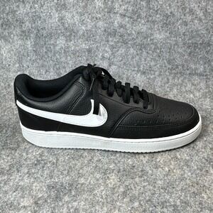 Nike Court Vision Next Nature Womens Low Top Shoes Black White Size 10.5 Sneaker